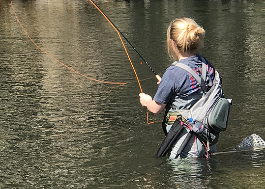 Fishing in river